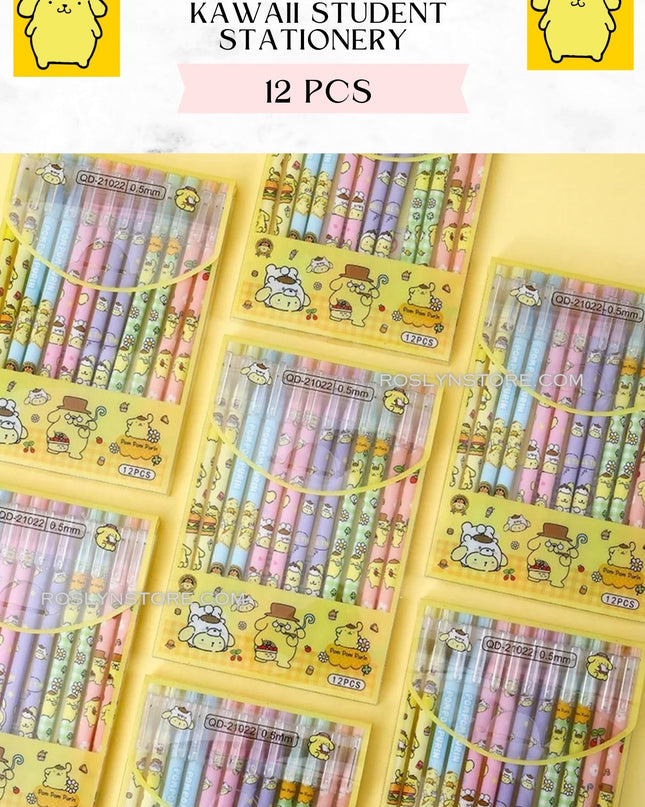 POMPOM ERASABLE PENS  -STUDENT STATIONERY (12 PCS box)
