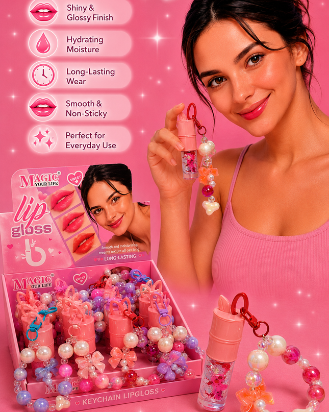 KEYCHAIN LIPGLOSS MAGIC YOUR LIFE #LC508- (12 PCS BOX)