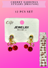 CHERRY EARRINGS STYLE#2 (#R57098) - 12 PCS SET