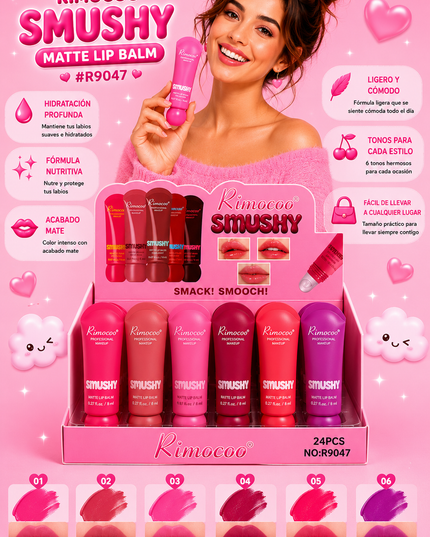 SMUSHY MATTE LIP BALM RIMOCOO (#R9047) - 24 pcs box
