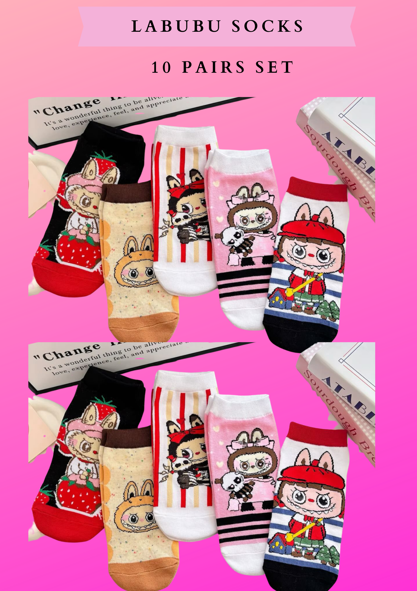 LABUBU SOCKS - 10 PAIRS SET