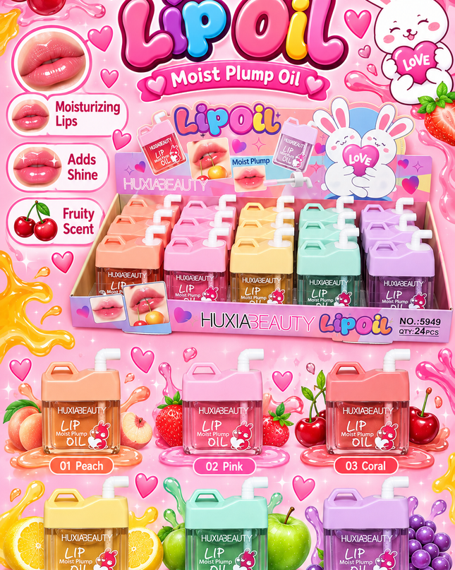 MAGIC LIP GLOSS-JUICE-HUXIA BEAUTY-24 PCS -COD (5949)