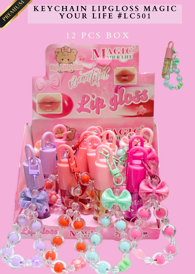 KEYCHAIN LIPGLOSS MAGIC YOUR LIFE #LC501 (12 PCS BOX)