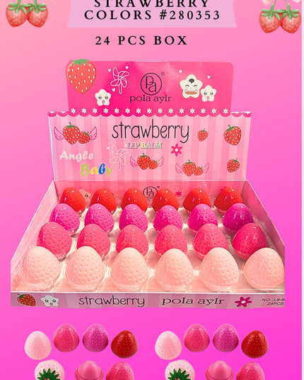 LIP BALM STRAWBERRY COLORS - (24 pcs) #280353