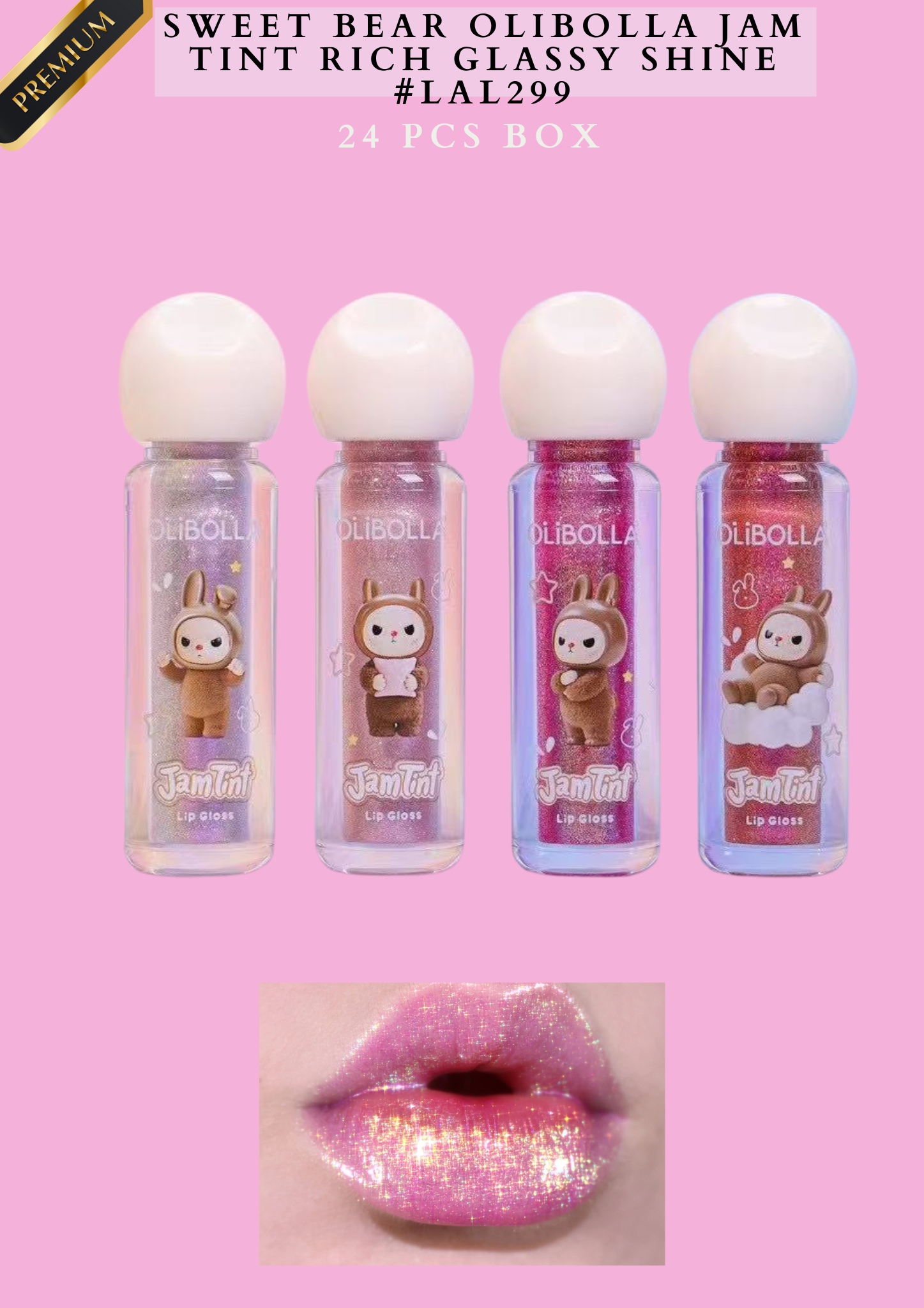 SWEET BEAR OLIBOLLA JAM TINT RICH GLASSY SHINE #LAL299 (24 PCS BOX)