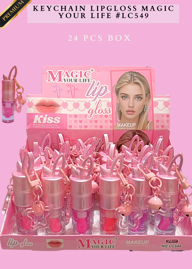 KEYCHAIN LIPGLOSS MAGIC YOUR LIFE #LC549 (24 PCS BOX)