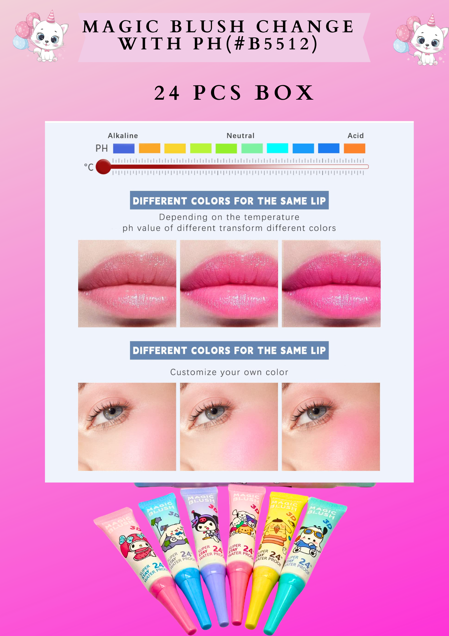 MAGIC LIQUID BLUSH- SANRIO - 24 pcs ( #B5512)