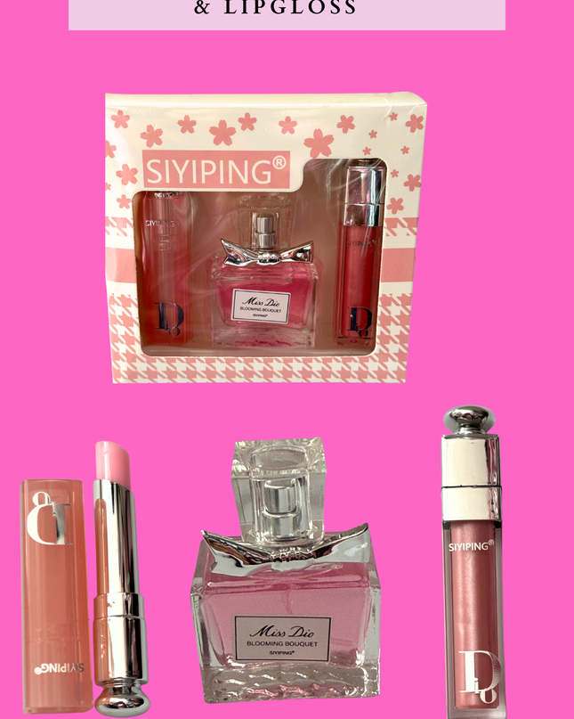 GIFT SET PERFUME LIP BALM & LIPGLOSS