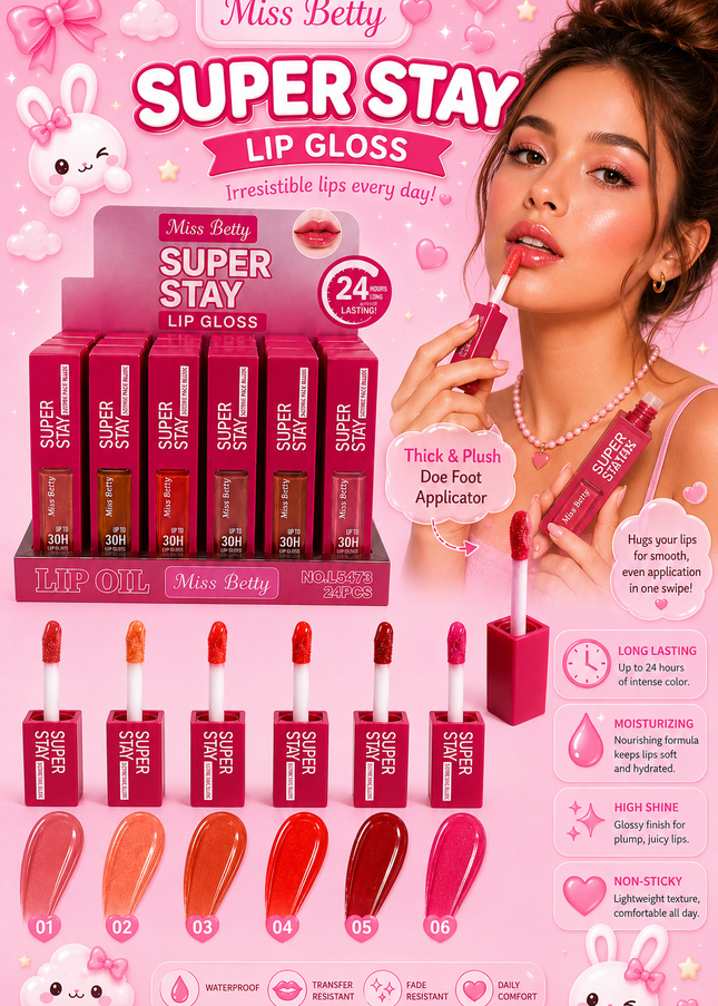 SUPER STAY LIPGLOSS MISS Betty  24 pcs box - #L5473