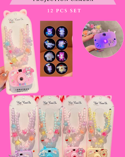 SANRIO NECKLACE, BRACELET & PROJECTION CAMERA -12 PCS SET
