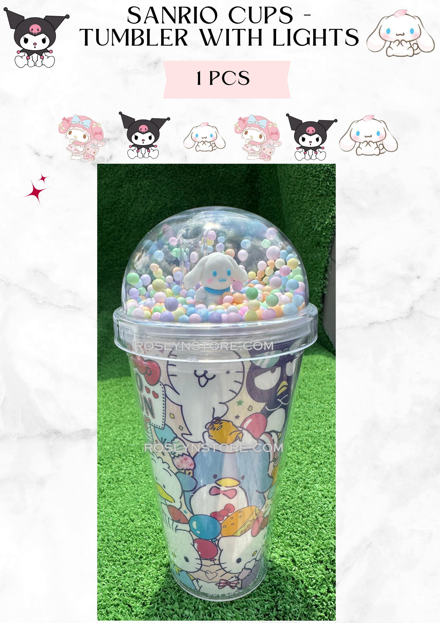 SANRIO - CUPS -TUMBLER- JUMBO SIZE- WITH LIGHTS (37)