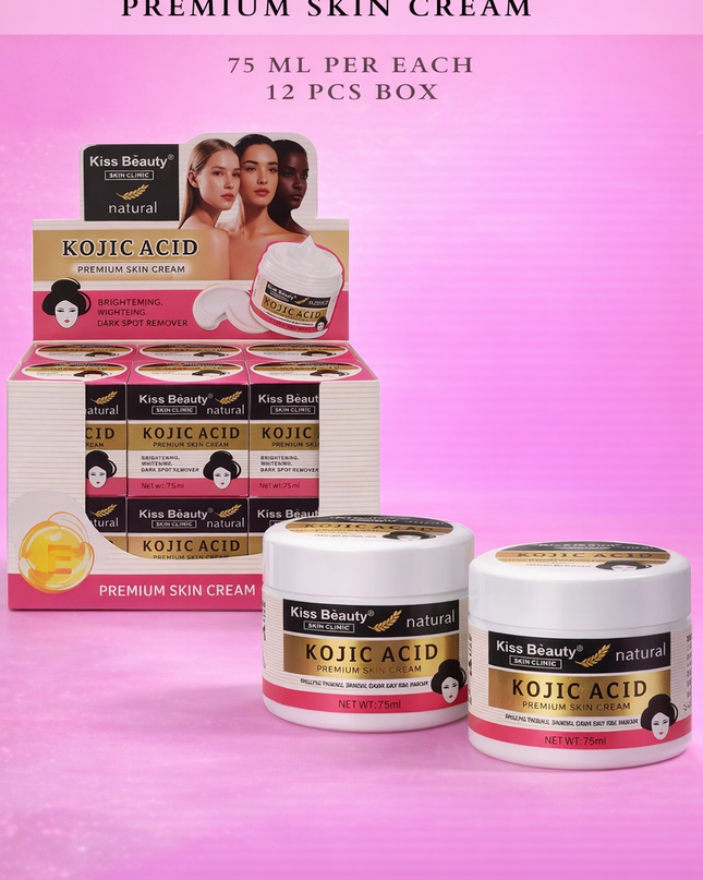 KISS BEAUTY KOJIC ACID PREMIUN SKIN CREAM 75 ML PER EACH -12 PCS BOX