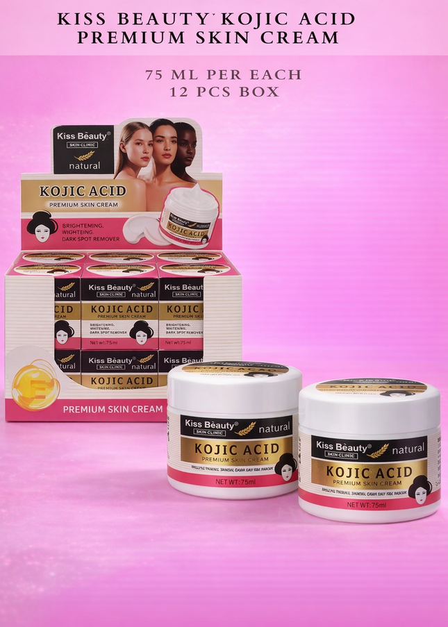 KISS BEAUTY KOJIC ACID PREMIUN SKIN CREAM 75 ML PER EACH -12 PCS BOX