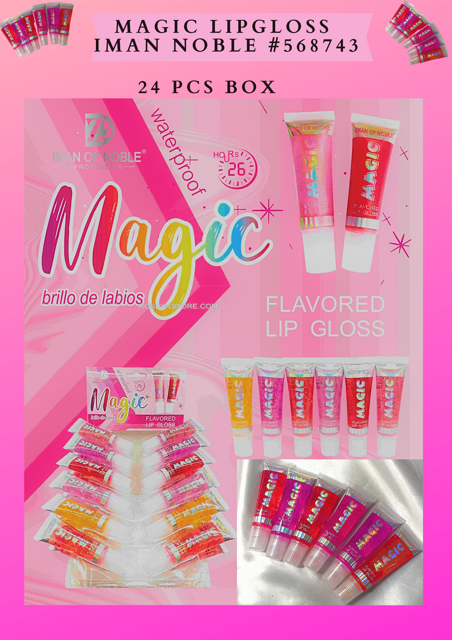 Magic lipgloss  - (24pcs set) IMAN NOBLE -  #568743