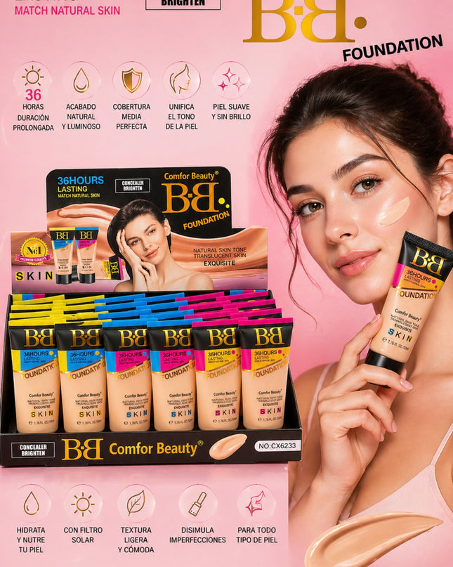 BB CREAM foundation- 24 pcs box - comfort beauty ( match natural skin)
