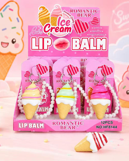 LIP BALM ICE CREAM ROMANTIC BEAR (12 PCS) (HF8144) (C34)