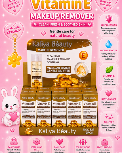 MAKE UP REMOVER-MICELLAR WATER  KALIYA BEAUTY 12 PCS BOX (2627) (H31)