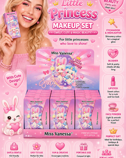 EYESHADOW HIGHLIGHTER/BLUSHER POWDER MISS VANESSA 12PCS (F7004C ) (G42)