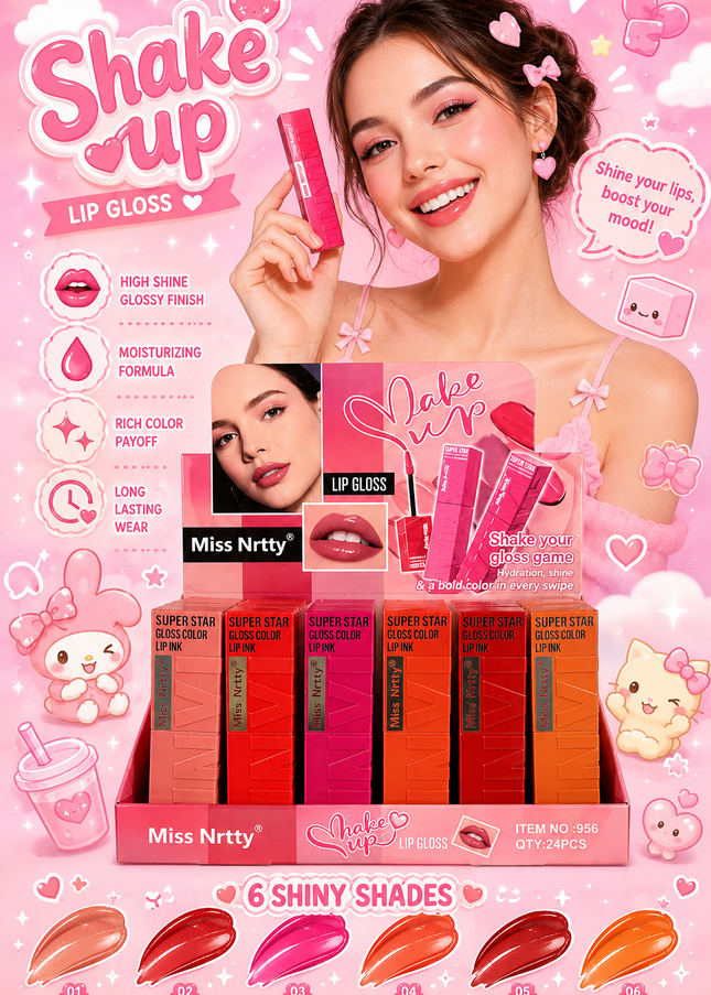 LIP GLOSS   MISS NRTTY (24 PCS) (F7002D) (E39)
