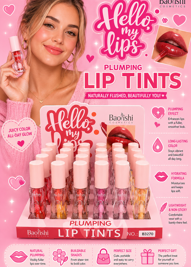 LIP TINTS PUMPING BAOLISHI 24 PCS (B3270) (E40)