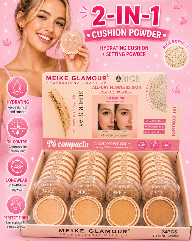 COMPACT POWDER RICE -MEIKE GLAMOUR 24 PCS COD (MK562) (#E9)