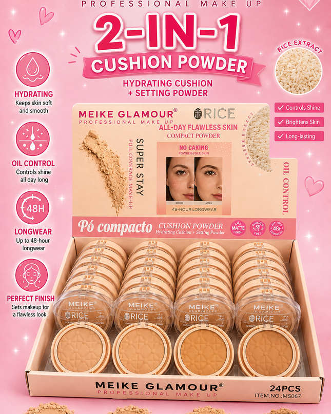 COMPACT POWDER RICE -MEIKE GLAMOUR 24 PCS COD (MK562) (#E9)