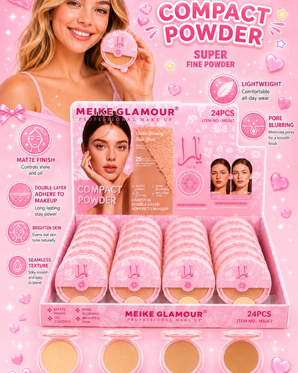 COMPACT POWDER YARA -MEIKE GLAMOUR 24 PCS COD (MK561) #E10
