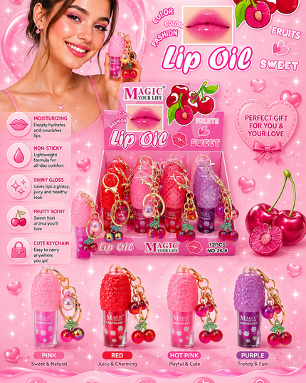 LIP OIL RASPBERRY WITH CHERRY MAGIC YOUR LIFE COD (266) (#D35)