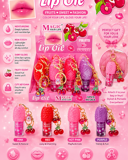 LIP OIL RASPBERRY WITH CHERRY MAGIC YOUR LIFE COD (266) (#D35)