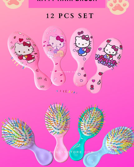 Kitty  hair brush - 12 pcs set