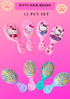 Kitty  hair brush - 12 pcs set