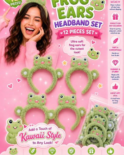 Headband sapito - Frog - diademas peluches  (12 pcs per set) (J46)