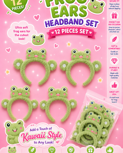 Headband sapito - Frog - diademas peluches  (12 pcs per set) (J46)