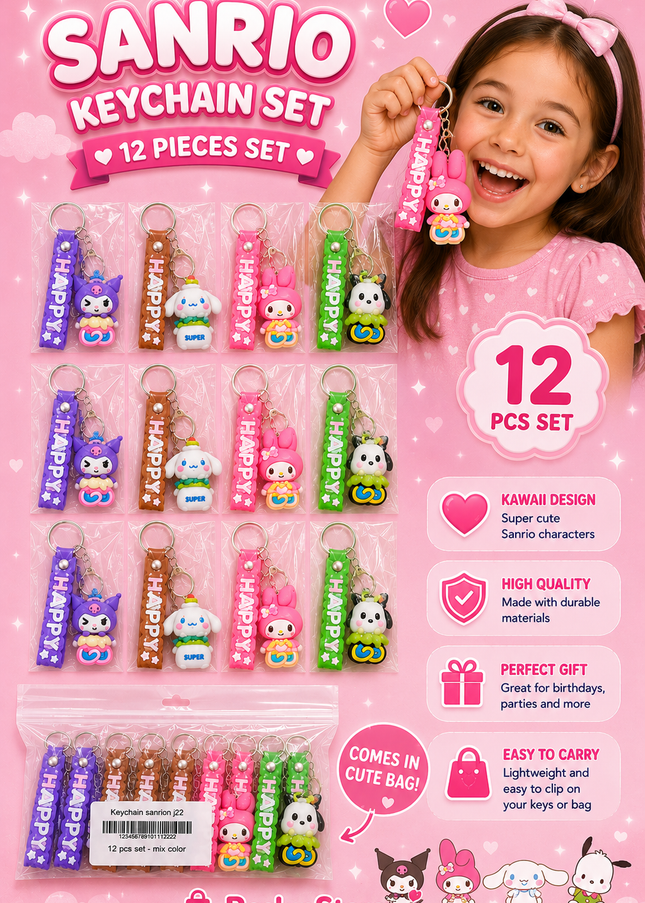 keychain Sanrio- 12 PCS BOX  #J22