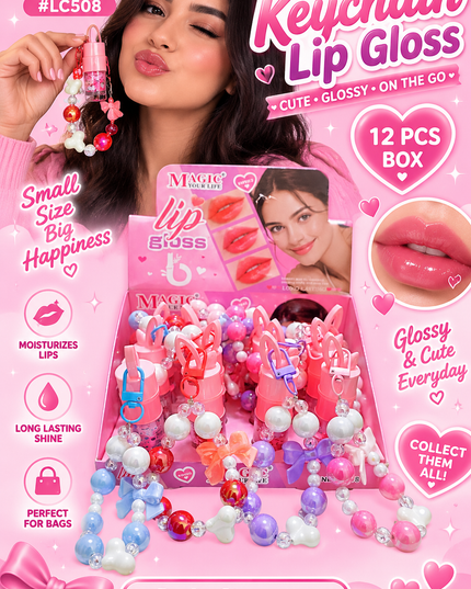 KEYCHAIN LIPGLOSS MAGIC YOUR LIFE #LC508- (12 PCS BOX)(E7) (Copy)