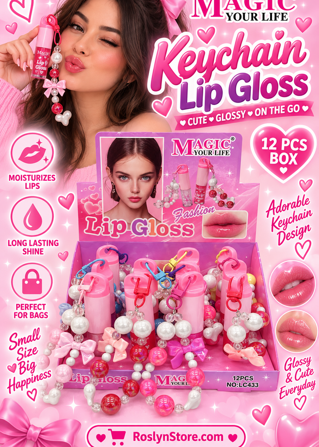 KEYCHAIN LIPGLOSS MAGIC YOUR LIFE MODEL #LC433 -(12 PCS BOX) (C5)