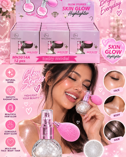 SKIN GLOW - glass bottle - 12 pcs box - Lucky model