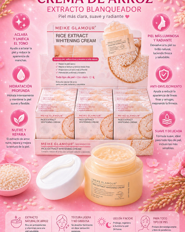 RICE CREAM - WHITENING- Meike glamour  - 12 pcs box