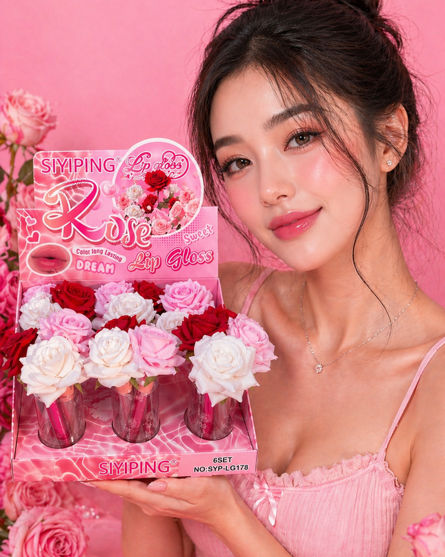 LIPGLOSS SIYIPING - FLOWER ( 6 pack - each pack have 3 pcs)  #LG178