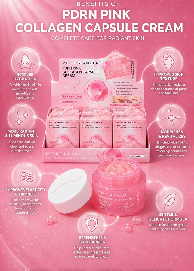 Cream PDRN - collagen capsule pink box - 12 pcs box