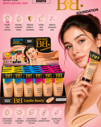 BB CREAM foundation- 24 pcs box - comfort beauty ( match natural skin)