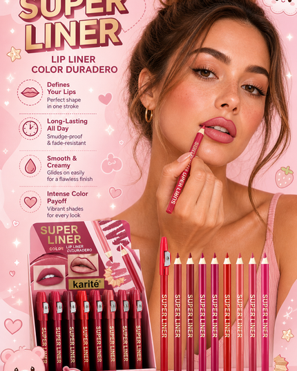 LIP LINER WITH SHARPENER- KARITE 48 pcs box