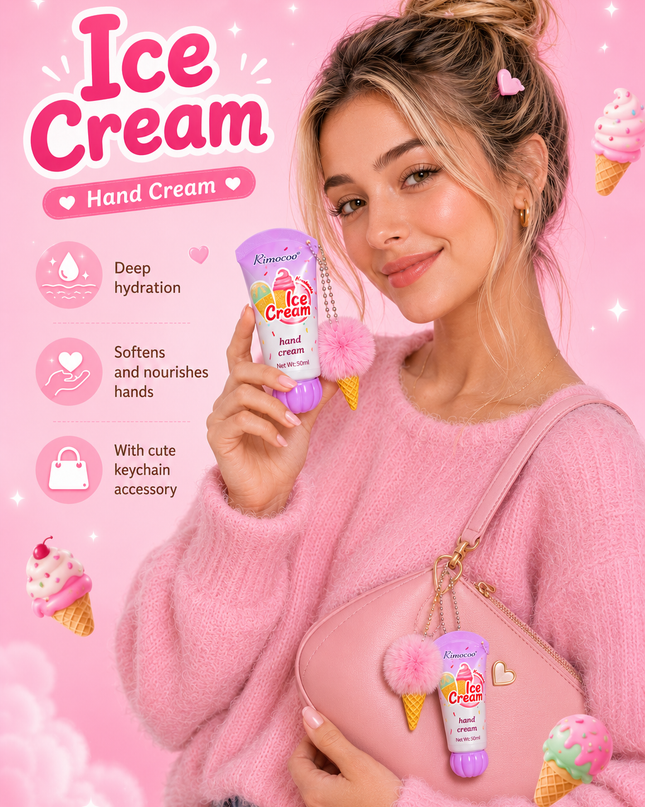 HAND CREAM ICE CREAM with keychain- Rimocoo 12 pcs box