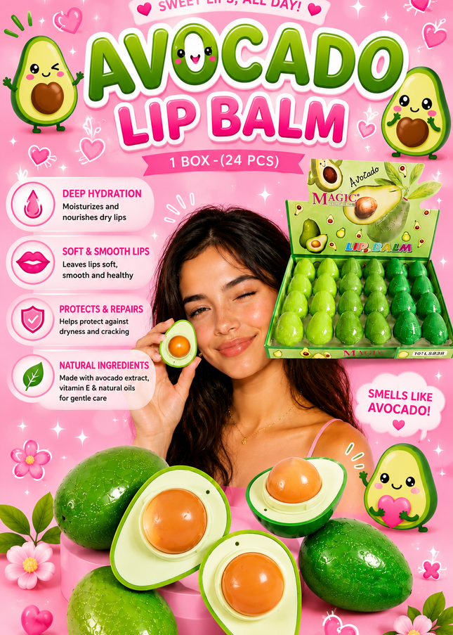 AVOCADO - LIP BALM - 24 pcs box    (# LS838)