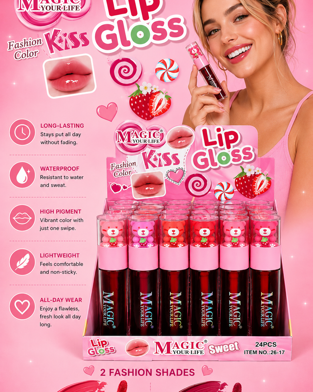 LIP TINT BEAR Magic your life  ( #26-17)  - 24 PCS BOX