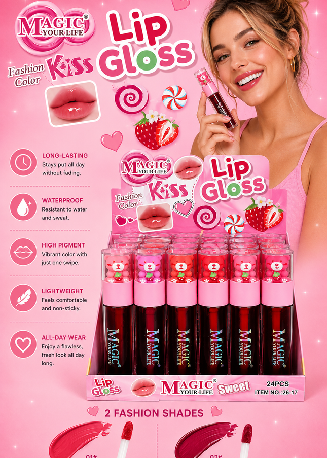 LIP TINT BEAR Magic your life  ( #26-17)  - 24 PCS BOX