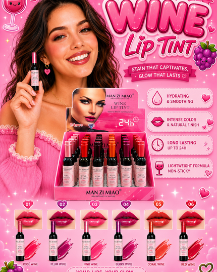 LIP TINT WINE MAN ZI MIAO #24H - 24 PCS BOX
