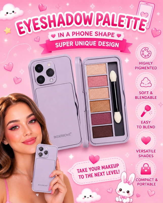 CELLPHONE EYESHADOW PALETTE WITH MIRROR & BRUSH ( 12 pcs box)