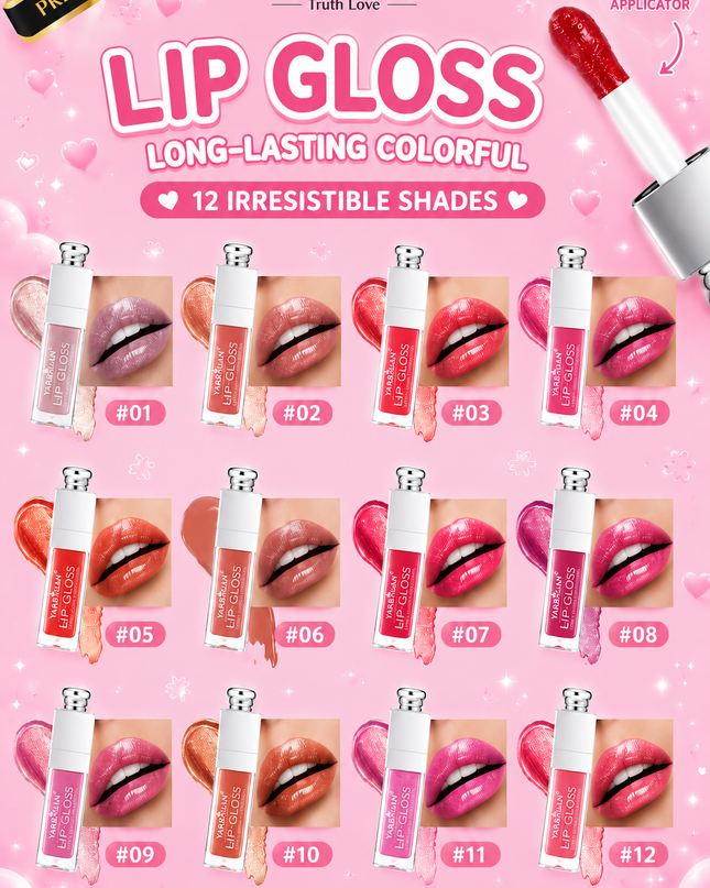 YABAOLIAN SHINE LIPGLOSS LONG LASTING COLORFUL # Y3142 #2 ( 24 pcs box)