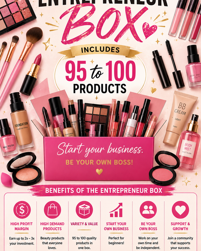 ENTREPRENEUR BOX 95-100 products (read description )- CAJA EMPRENDEDORA DE 95 a 100 producto ( Lea la descripción)